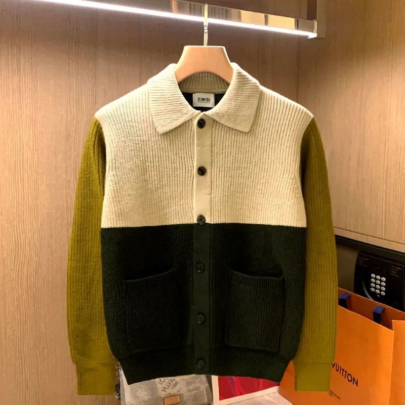 Áo Khoác Cardigan Dệt Kim Cao Cấp Màu Sắc Thời Trang Xuân Thu Cho Nam
