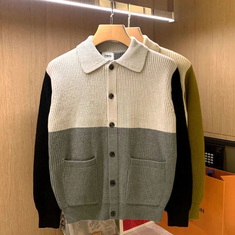 Áo Khoác Cardigan Dệt Kim Cao Cấp Màu Sắc Thời Trang Xuân Thu Cho Nam