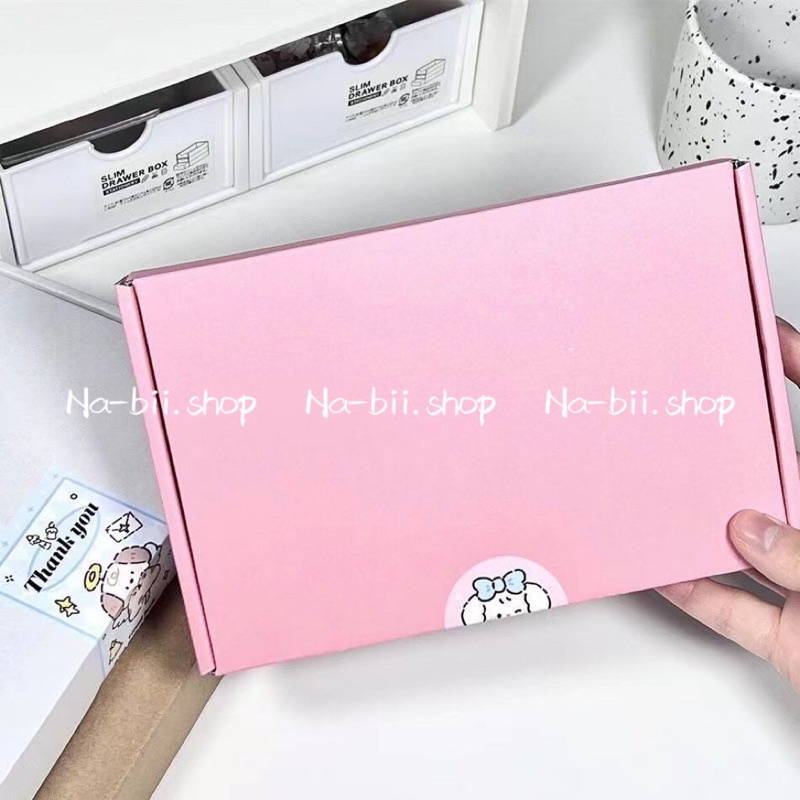 COMBO 5C Hộp carton nắp cài đóng hàng màu pastel 20x13x3cm