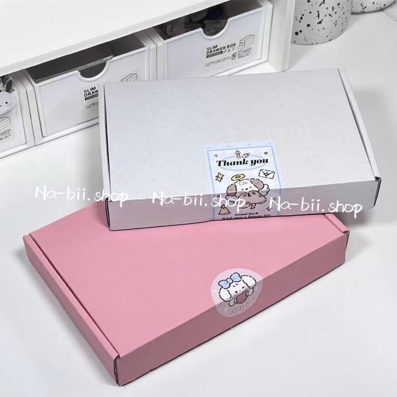 COMBO 5C Hộp carton nắp cài đóng hàng màu pastel 20x13x3cm