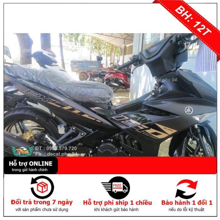Tem Rời Dán Xe Exciter 150 Đen nhám mẫu 2020