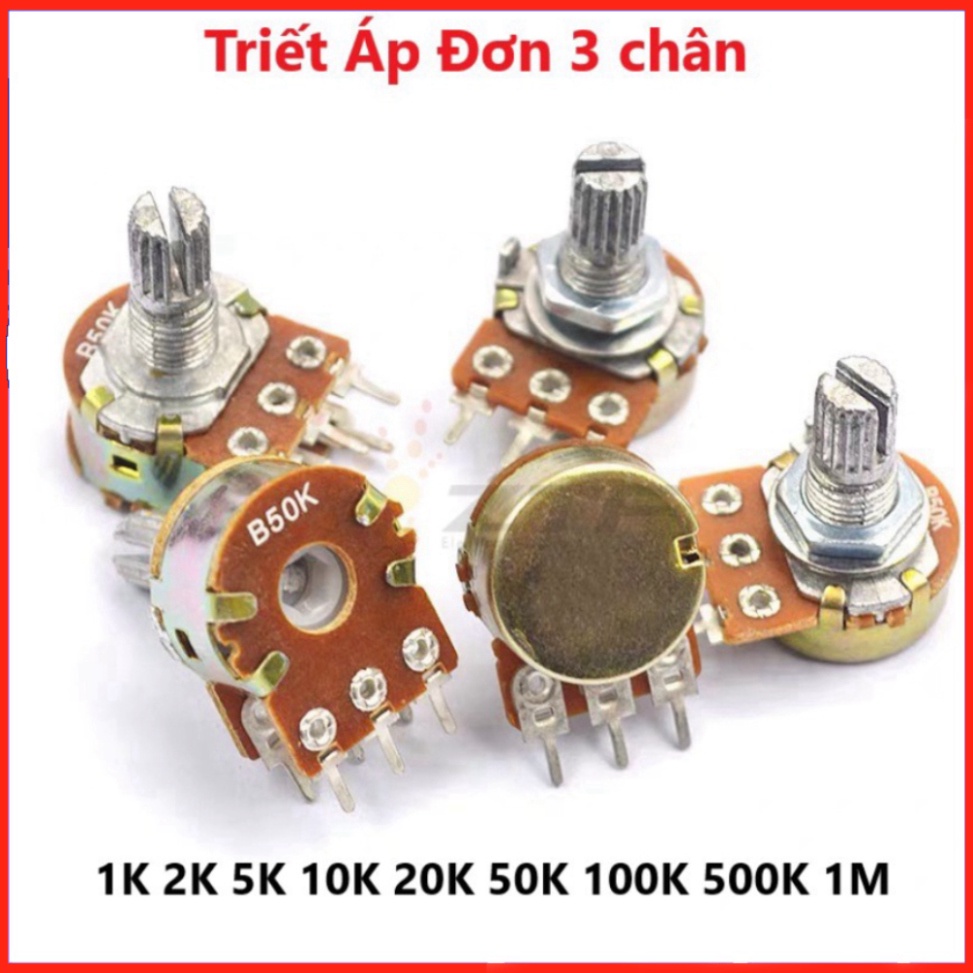 Biến Trở Volum Triết Áp Đơn 1K 2K 5K 10K 20K 50K 100K 500K 1M