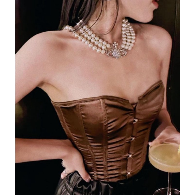 Corset Basic, áo Corset thắt dây nịt định hình bụng phong cách gothic