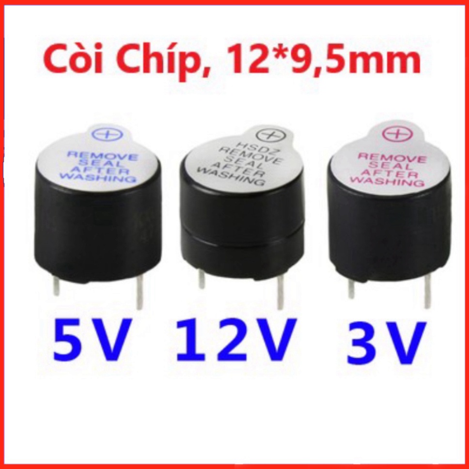 Còi Chíp Còi Báo 3V 5V 12V 12*9,5mm