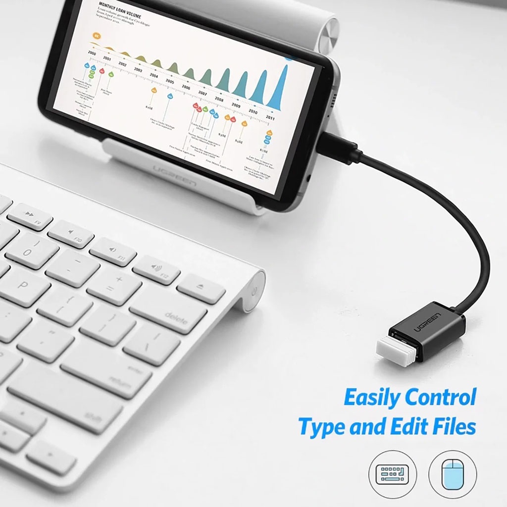 Cáp Micro Usb 2.0 hỗ trợ OTG Ugreen 10396 - Cáp OTG Type C to USB 3.0 Ugreen 30701 70889