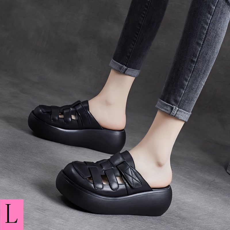 Dép Da Bò Đế Dày Thời Trang Mùa Hè 2023 Cho Nữ Mi