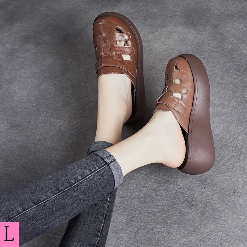 Dép Da Bò Đế Dày Thời Trang Mùa Hè 2023 Cho Nữ Mi