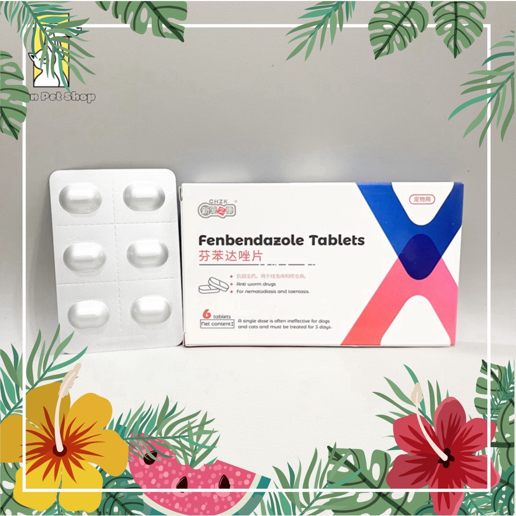 Viên nhai nhai loại bỏ giun móc, giun đũa và nội ngoại ký sinh ở chó mèo - Fenbendazole Tables (CHZK)