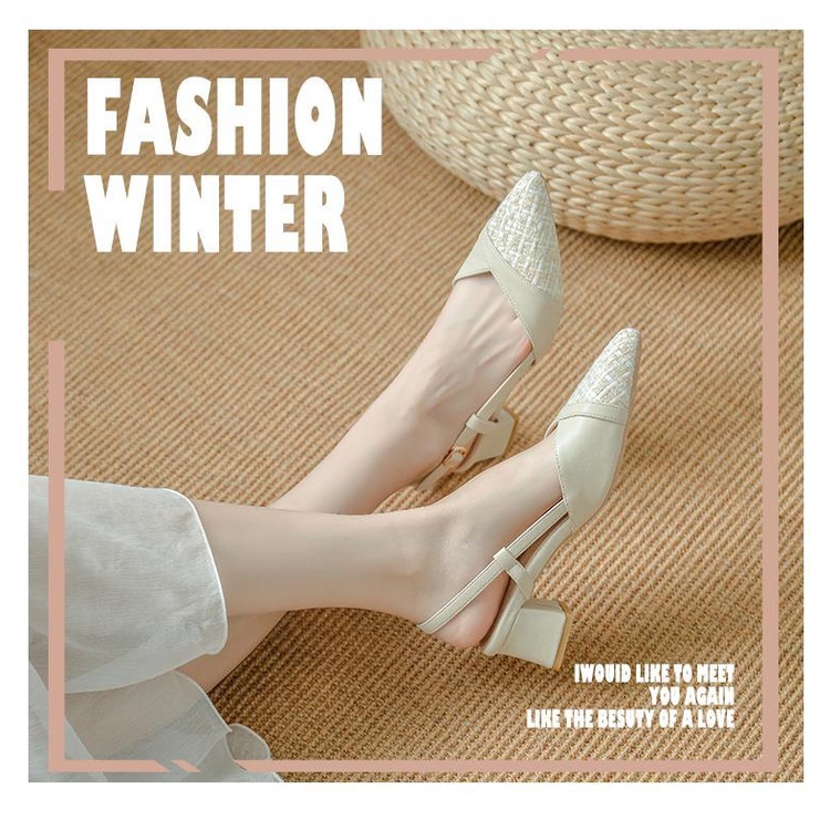 Giày Cao Gót Da Thật Mũi Nhọn Thời Trang Xuân Hè 2023 Cho Nữ