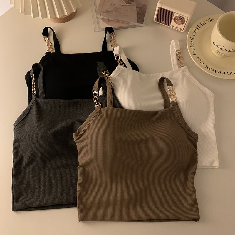 Jiashucheng Áo Ống Ngắn Sát Nách Có Đệm Ngực Cỡ Nhỏ Lưng Đẹp Gợi Cảm Cho Nữ