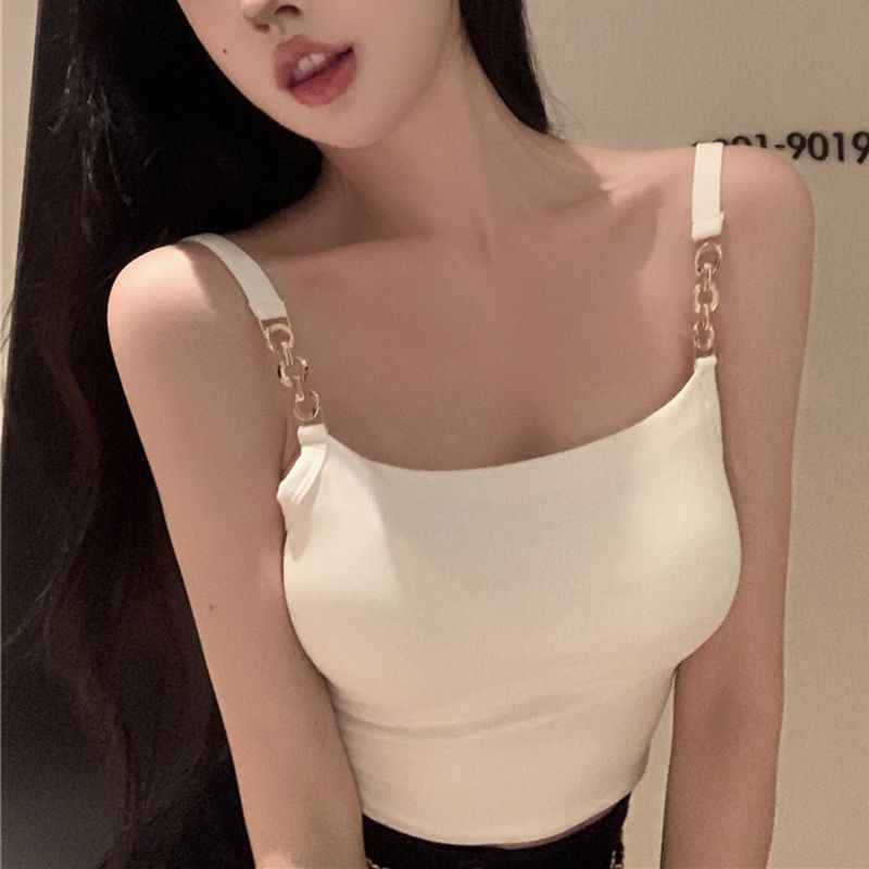 Jiashucheng Áo Ống Ngắn Sát Nách Có Đệm Ngực Cỡ Nhỏ Lưng Đẹp Gợi Cảm Cho Nữ