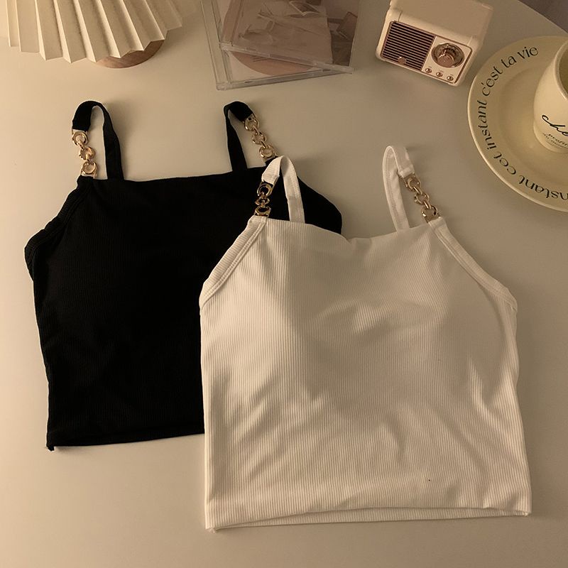 Jiashucheng Áo Ống Ngắn Sát Nách Có Đệm Ngực Cỡ Nhỏ Lưng Đẹp Gợi Cảm Cho Nữ