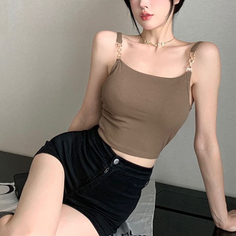 Jiashucheng Áo Ống Ngắn Sát Nách Có Đệm Ngực Cỡ Nhỏ Lưng Đẹp Gợi Cảm Cho Nữ