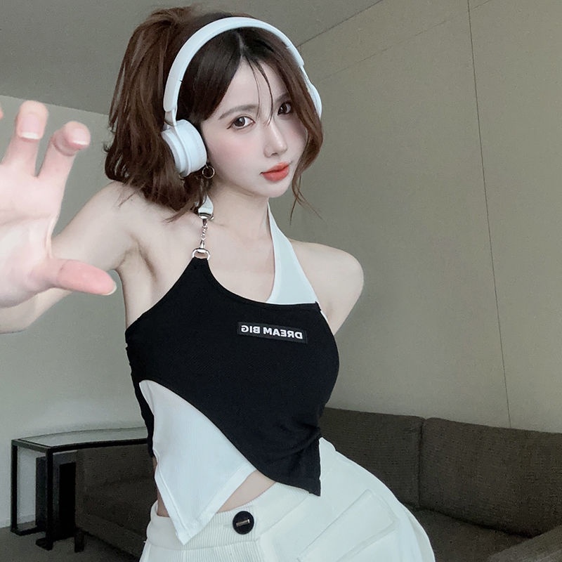 Jiashucheng Áo Hai Dây Dáng Ngắn Phong Cách Retro Thời Trang Mùa Hè Dành Cho Nữ