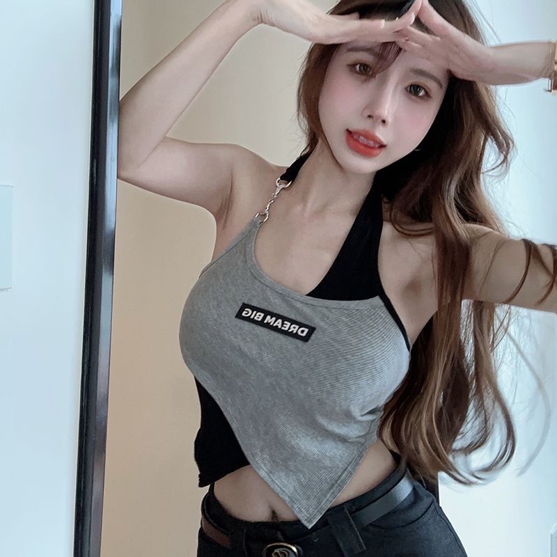 Jiashucheng Áo Hai Dây Dáng Ngắn Phong Cách Retro Thời Trang Mùa Hè Dành Cho Nữ