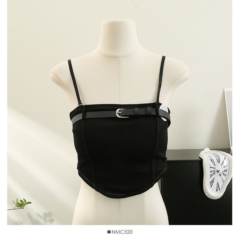 Jiashucheng Áo Ống Ngắn Dây Vai Ngọt Ngào Thời Trang Mùa Hè