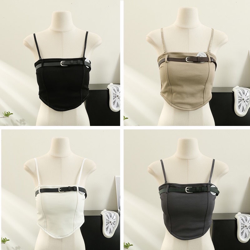 Jiashucheng Áo Ống Ngắn Dây Vai Ngọt Ngào Thời Trang Mùa Hè