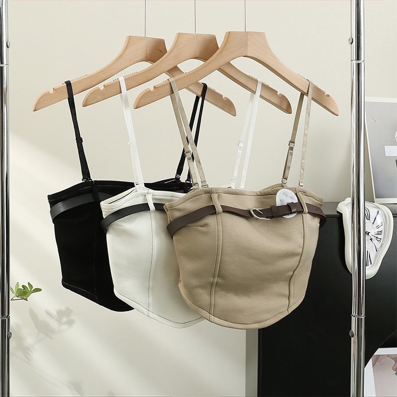 Jiashucheng Áo Ống Ngắn Dây Vai Ngọt Ngào Thời Trang Mùa Hè