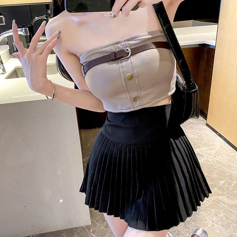 Jiashucheng Áo Ống Ngắn Không Tay Thời Trang Xuân Hè Quyến Rũ Cho Nữ