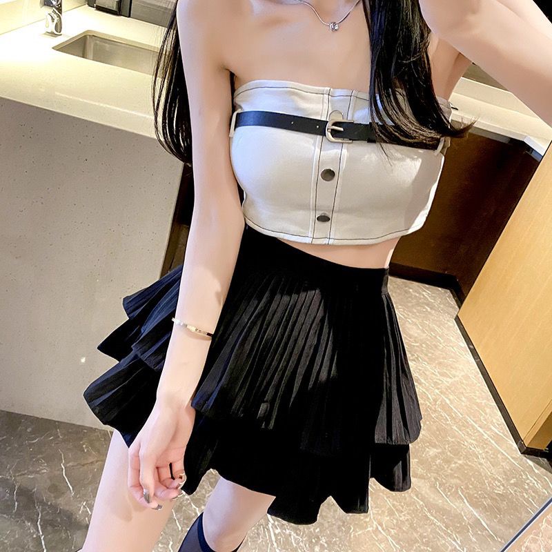 Jiashucheng Áo Ống Ngắn Không Tay Thời Trang Xuân Hè Quyến Rũ Cho Nữ