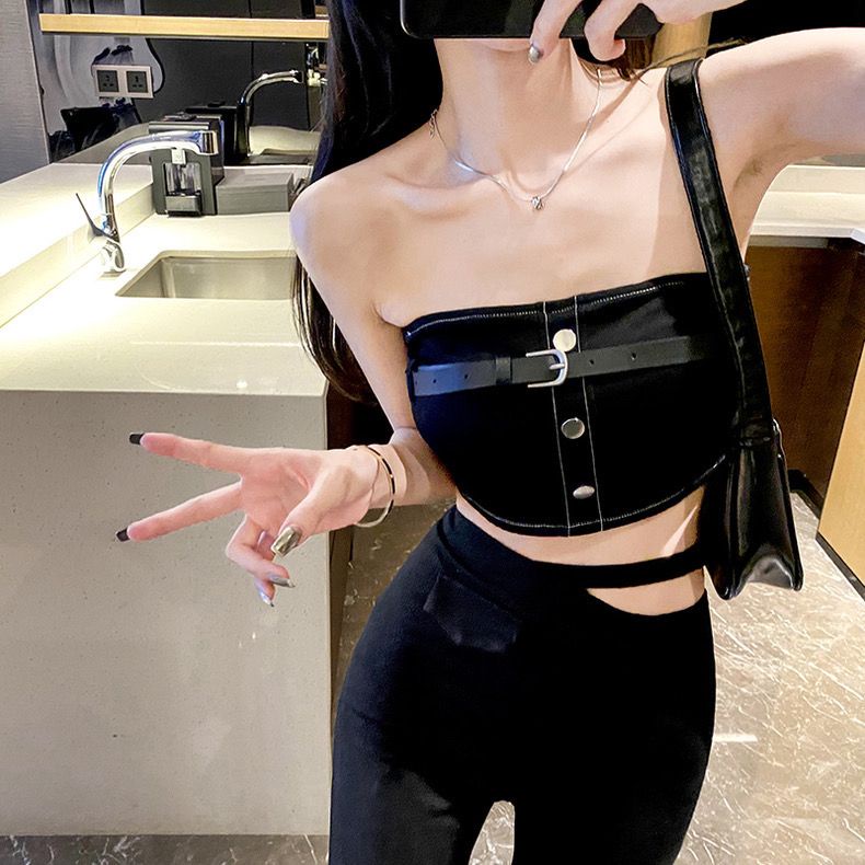 Jiashucheng Áo Ống Ngắn Không Tay Thời Trang Xuân Hè Quyến Rũ Cho Nữ