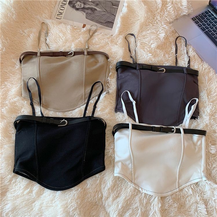 Jiashucheng Áo Ống Ngắn Dây Vai Ngọt Ngào Thời Trang Mùa Hè