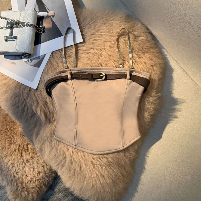 Jiashucheng Áo Ống Quấn Ngực Có Dây Thắt Lưng Gợi Cảm Mặc Ngoài Trời Mùa Hè Phong Cách Âu Mỹ Cho Nữ