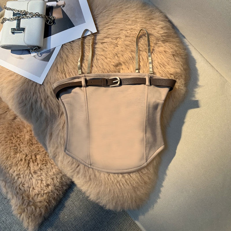 Jiashucheng Áo Ống Quấn Ngực Có Dây Thắt Lưng Gợi Cảm Mặc Ngoài Trời Mùa Hè Phong Cách Âu Mỹ Cho Nữ