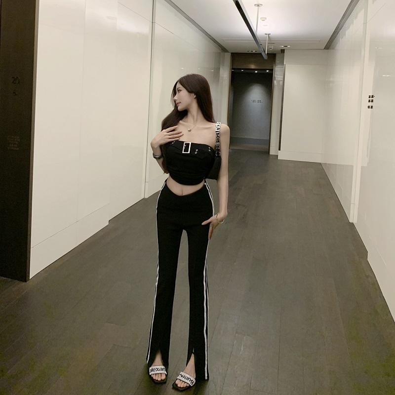 Jiashucheng Áo Ống Thiết Kế Hai Dây Cài Khóa Thời Trang Cao Cấp Phong Cách Hàn Quốc Mùa Hè Quyến Rũ