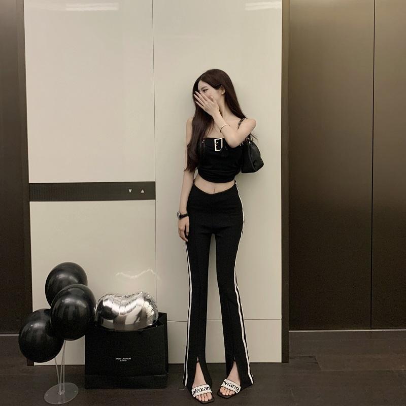 Jiashucheng Áo Ống Thiết Kế Hai Dây Cài Khóa Thời Trang Cao Cấp Phong Cách Hàn Quốc Mùa Hè Quyến Rũ