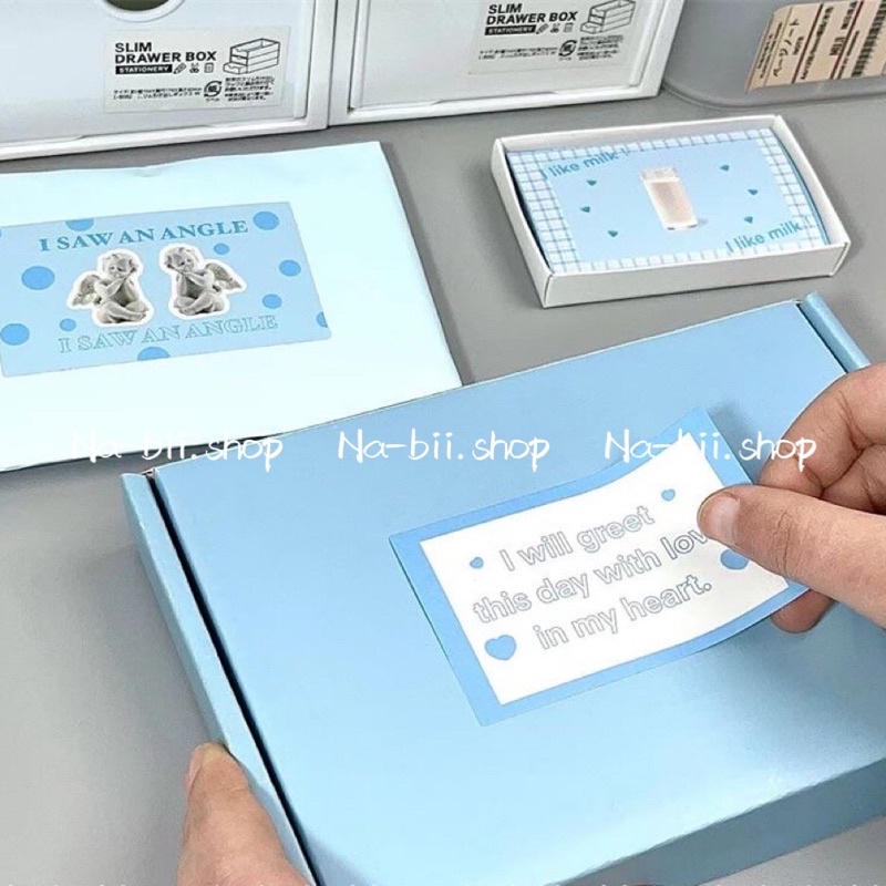 Hộp 20 tem dán hộp túi trang trí gói hàng