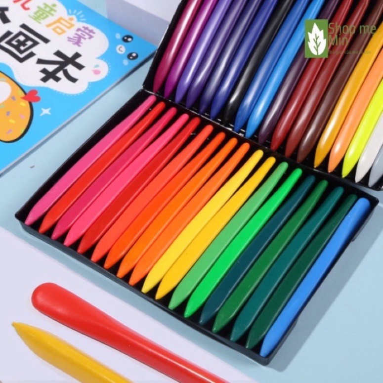 Bút màu hữu cơ bộ 12 bút và bộ 24 bút hoàn toàn hữu cơ tự nhiên, bút màu không lem ra tay an toàn cho bé