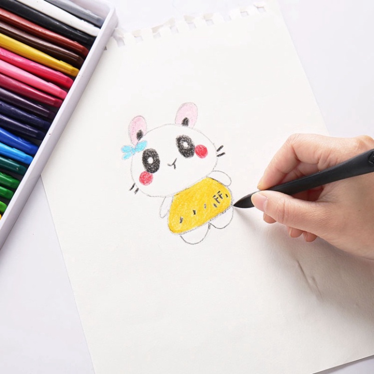 Bút màu hữu cơ bộ 12 bút và bộ 24 bút hoàn toàn hữu cơ tự nhiên, bút màu không lem ra tay an toàn cho bé
