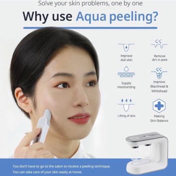 Máy Làm Sạch Da Chuyên Sâu Aqua peeling Abeluna M200, Thu Nhỏ Chân Lông, Giảm Thâm Nám, Tàn Nhang, Trẻ Hóa Da, Nhập Hàn