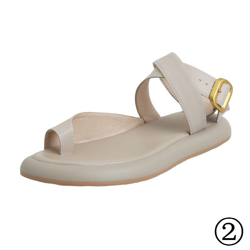 Giày Sandal Đế Xuồng Dày 2.5CM Quai Chéo Bằng Da Thật Givenivan Dành Cho Nữ