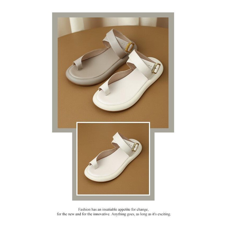 Giày Sandal Đế Xuồng Dày 2.5CM Quai Chéo Bằng Da Thật Givenivan Dành Cho Nữ