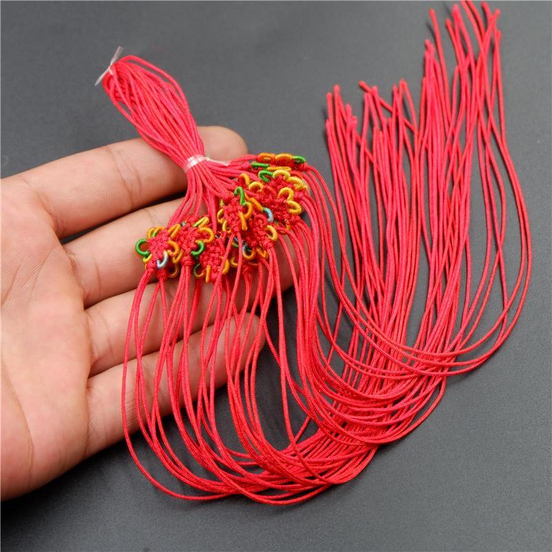 Bộ 6 Tấm Đánh Dấu Trang Sức Bằng Nylon Hình Vuông Thắt Nút Họa Tiết Hoa Nhiều Màu Phong Cách Trung Quốc diy