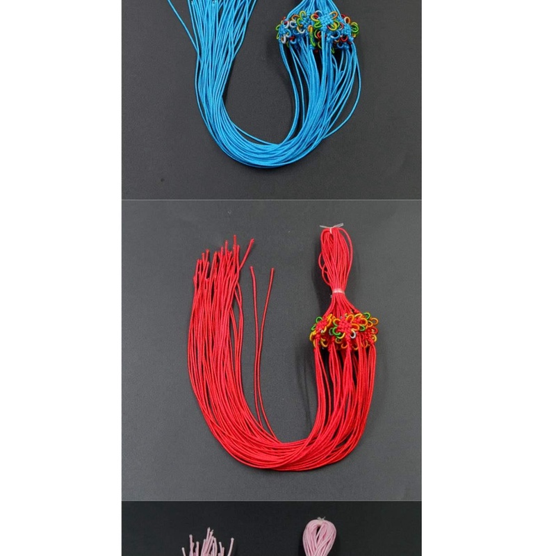 Bộ 6 Tấm Đánh Dấu Trang Sức Bằng Nylon Hình Vuông Thắt Nút Họa Tiết Hoa Nhiều Màu Phong Cách Trung Quốc diy