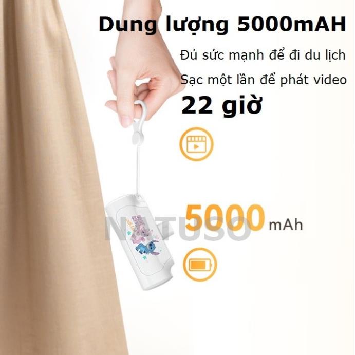 Sạc dự phòng mini gấu dâu, pin sạc dự phòng Disney, pin dự phòng không dây sạc nhanh màn hình Led cắm trực tiếp