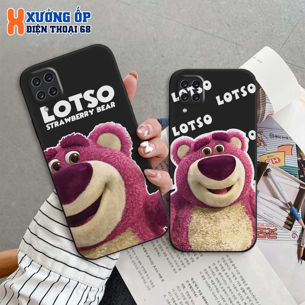 Ốp lưng TPU Samsung A12 / M12 hình gấu dâu lotso cute bear, ốp silicon TPU dẻo rẻ đẹp