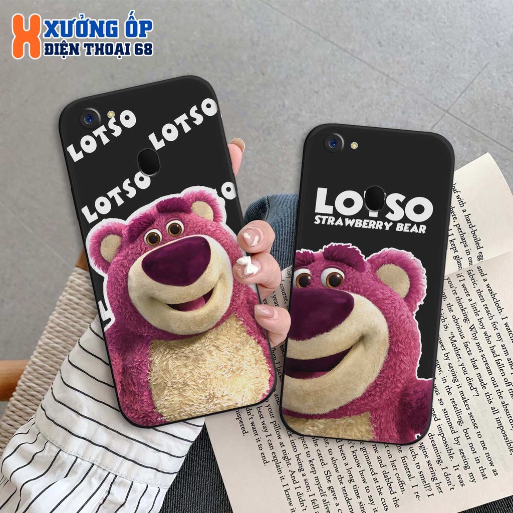 Ốp lưng TPU Oppo F5 / F5 Youth / F7 / F7 Youth hình gấu dâu lotso cute bear, ốp silicon TPU dẻo rẻ đẹp
