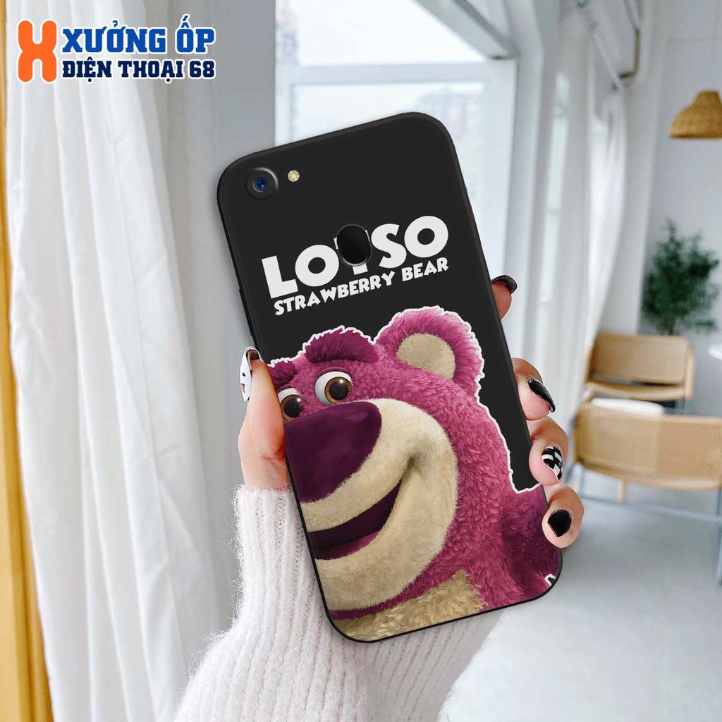 Ốp lưng TPU Oppo F5 / F5 Youth / F7 / F7 Youth hình gấu dâu lotso cute bear, ốp silicon TPU dẻo rẻ đẹp