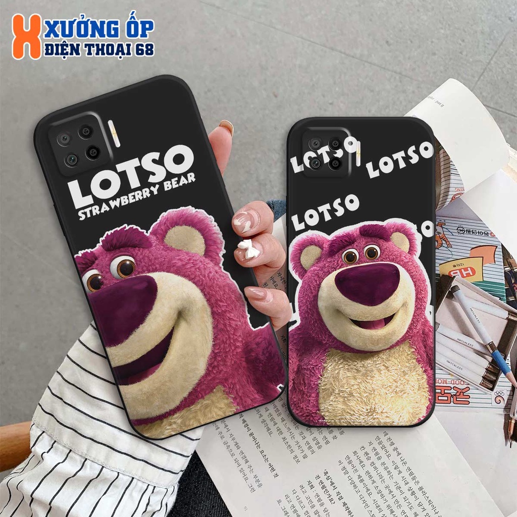 Ốp lưng TPU Oppo A73 / A93 hình gấu dâu lotso cute bear, ốp silicon TPU dẻo rẻ đẹp