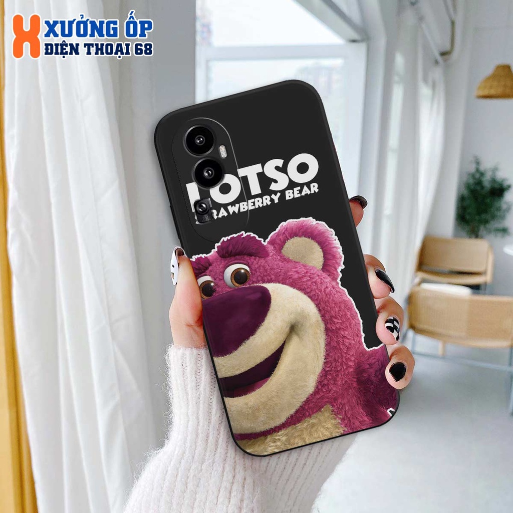 Ốp lưng TPU Oppo Reno 10 Pro Pro+ / Reno10 Pro Plus hình gấu dâu lotso cute bear, ốp silicon TPU dẻo rẻ đẹp