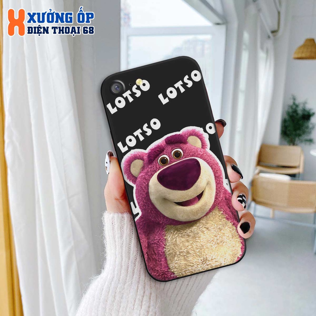 Ốp lưng TPU Oppo A71 / A83 hình gấu dâu lotso cute bear, ốp silicon TPU dẻo rẻ đẹp