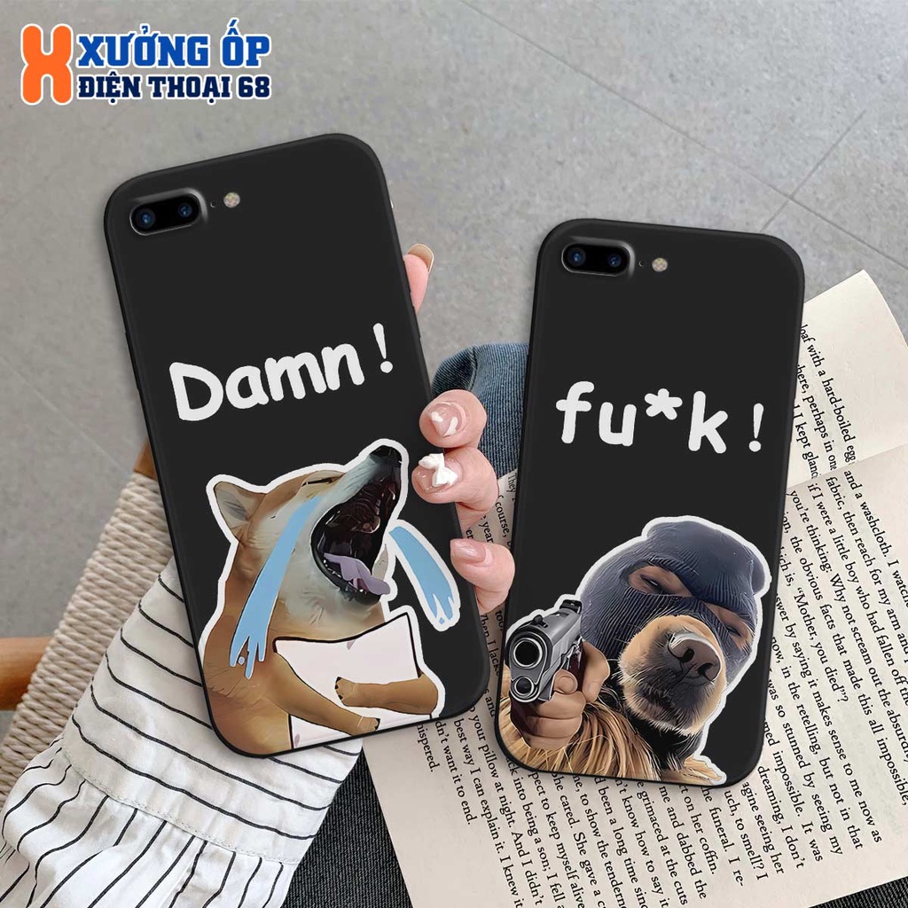 Ốp lưng TPU iPhone 5 5s 6 6s 7 7p 8 8p hình chú chó dễ thương, ốp silicon TPU dẻo rẻ đẹp