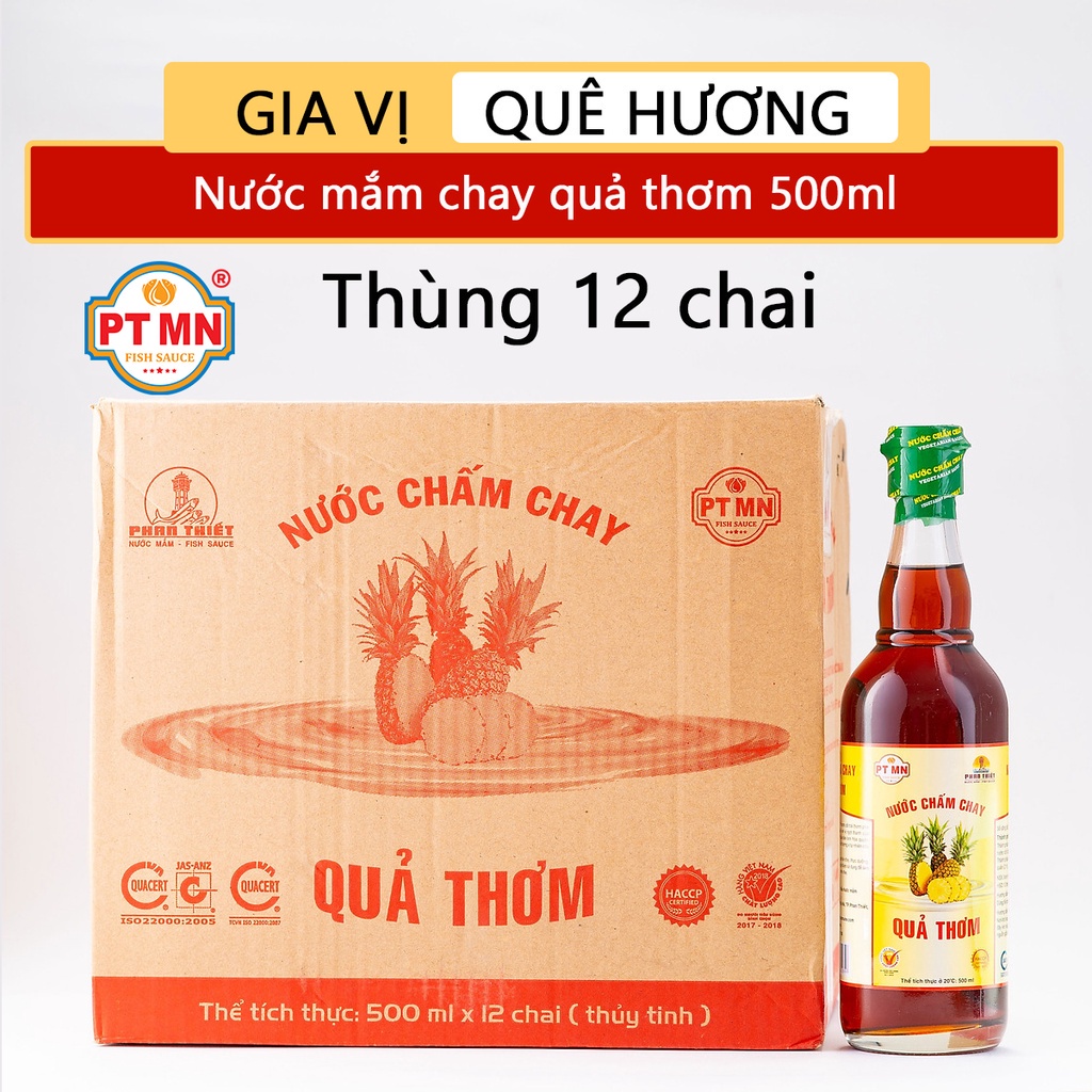 Nước Mắm Chay Trái Thơm Phan Thiết Mũi Né 500ml Chai Thủy Tinh Thùng 12 Chai