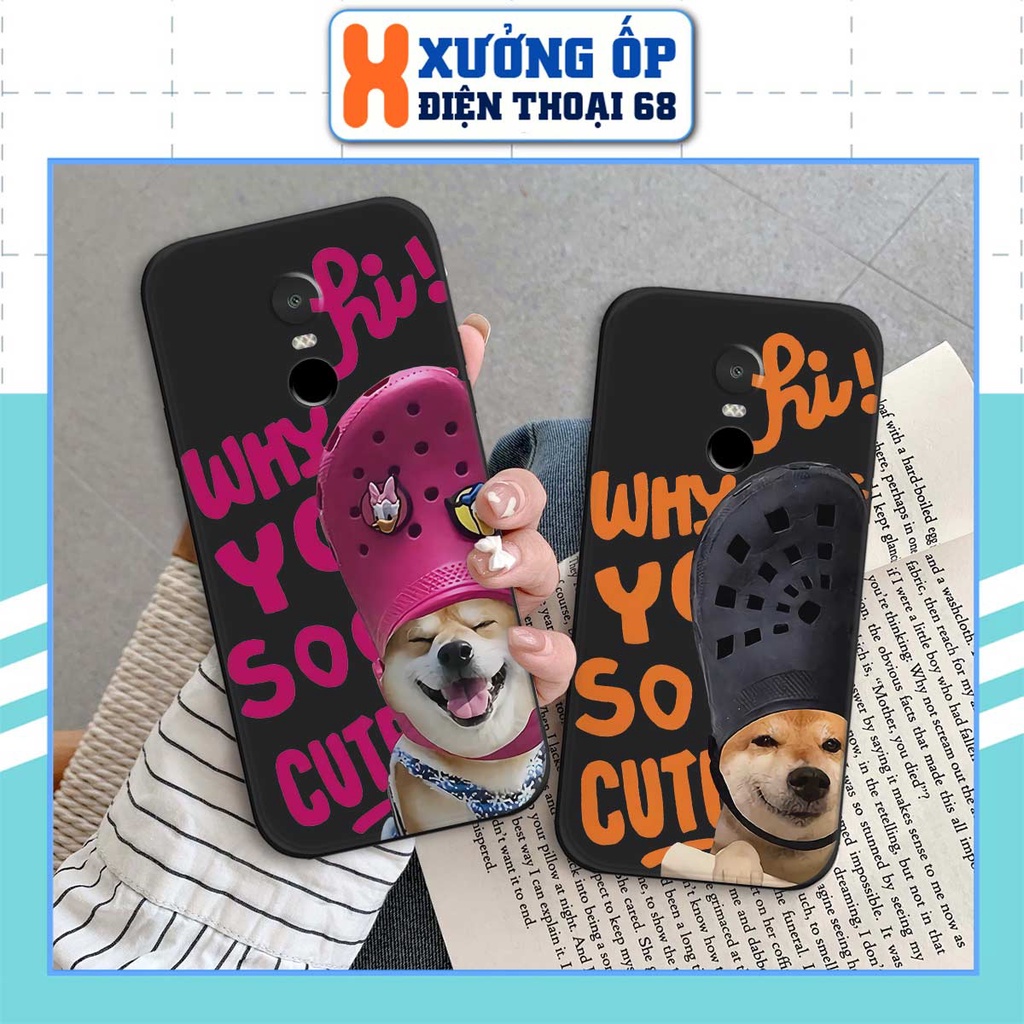 Ốp lưng TPU Xiaomi Redmi Note 4/ Note 4x / Redmi 5 Plus hình chó đội dép so cute, ốp silicon TPU dẻo rẻ đẹp