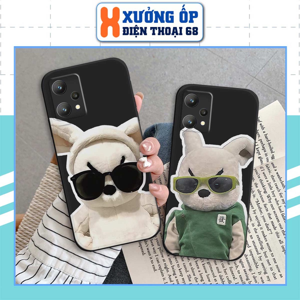 Ốp lưng TPU Realme Realme 9 4G / 9i / 9 Pro / 9 Pro+ 5G thỏ trắng đeo kính cực ngầu, ốp silicon TPU dẻo rẻ đẹp