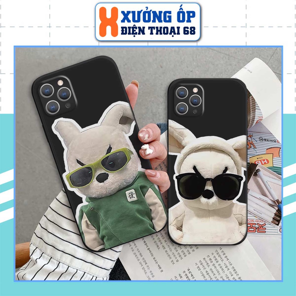 Ốp lưng TPU iPhone 12 12Pro 12Promax Max thỏ trắng đeo kính cực ngầu, ốp silicon TPU dẻo rẻ đẹp